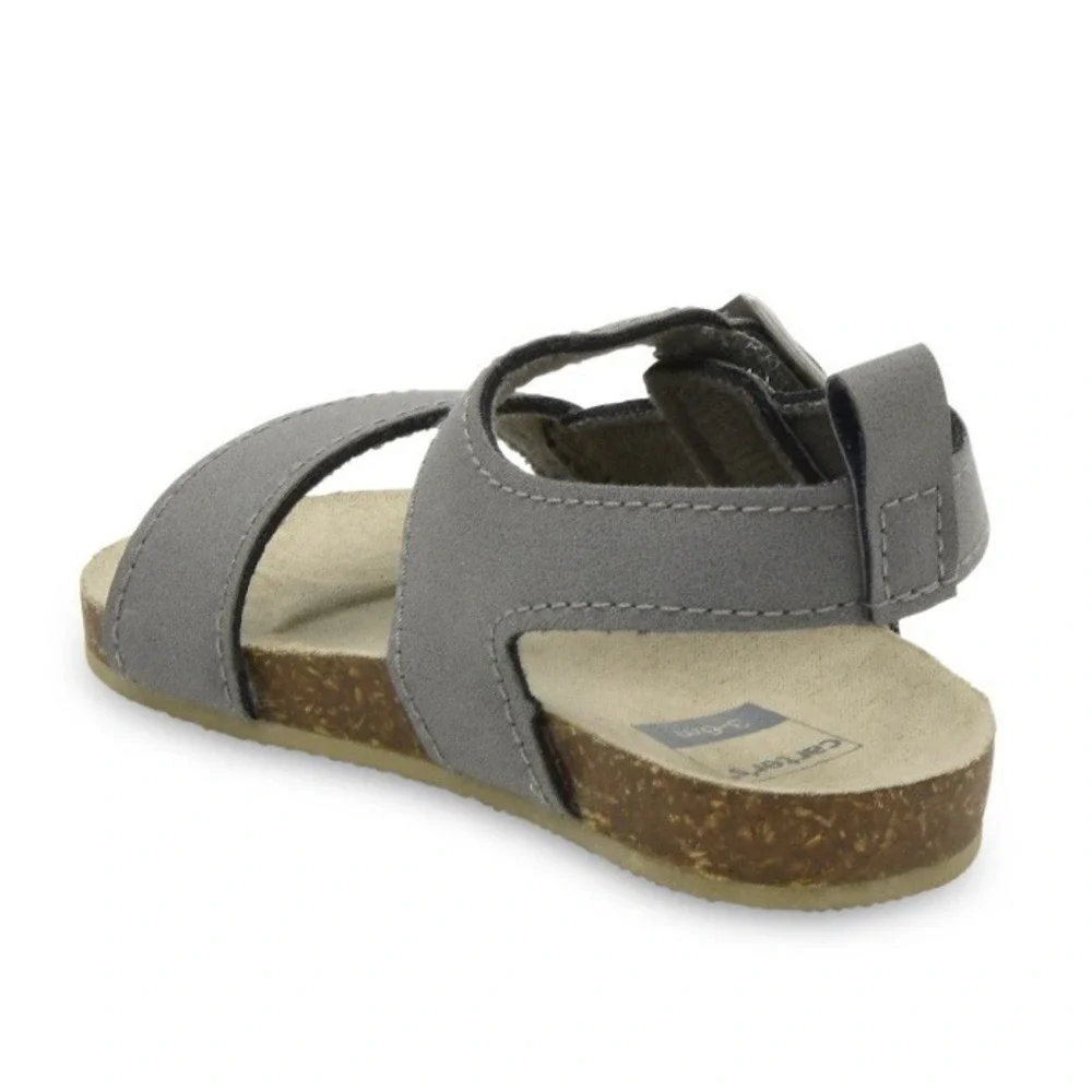 Carters Baby Boy Gray Cork Sole Sandal Crib Shoes 0-3 Months New with Tags Cute